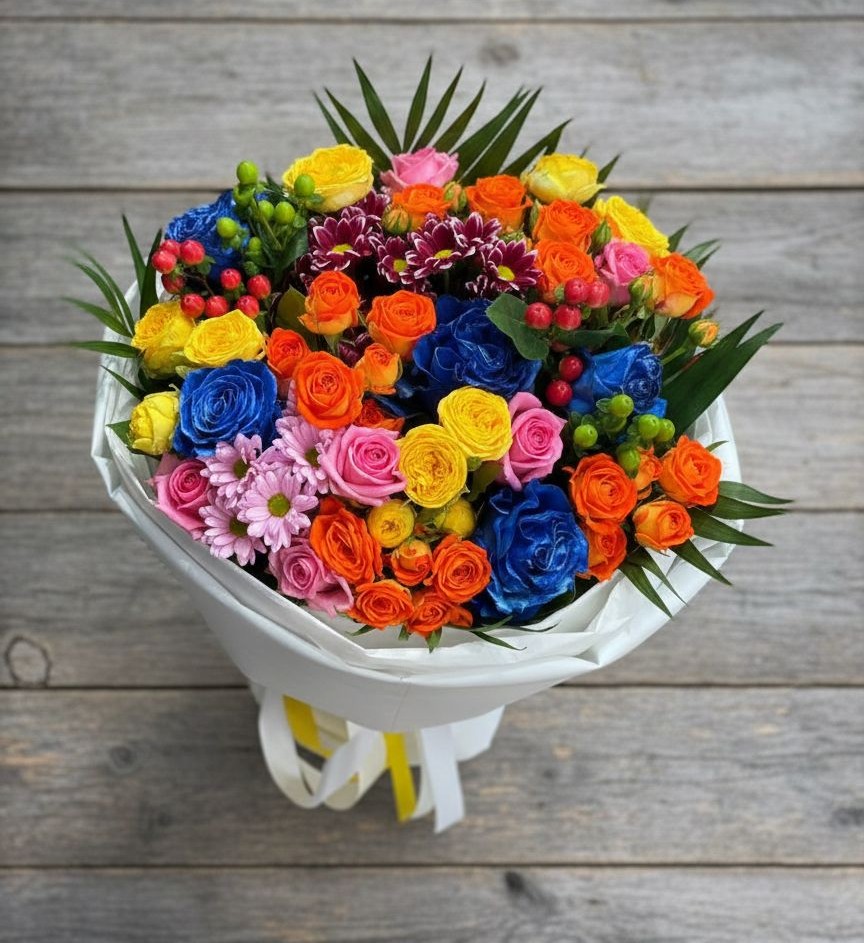 Букет цветов из: Розы и Хризантемы в Больших Салах