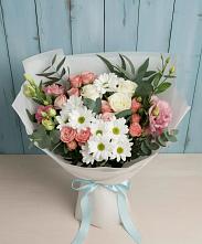 Букет цветов из:  Розы, Лизиантусы и Хризантемы #REPLACE_PRED# Больших Салах