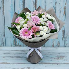 Букет цветов из:  Герберы, Альстромерии и Хризантемы в Больших Салах