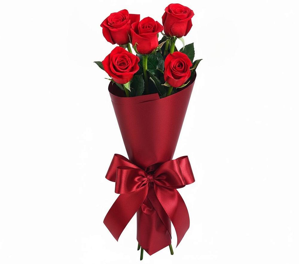 Букет 5 Красных роз Эдлесс Лав в Больших Салах