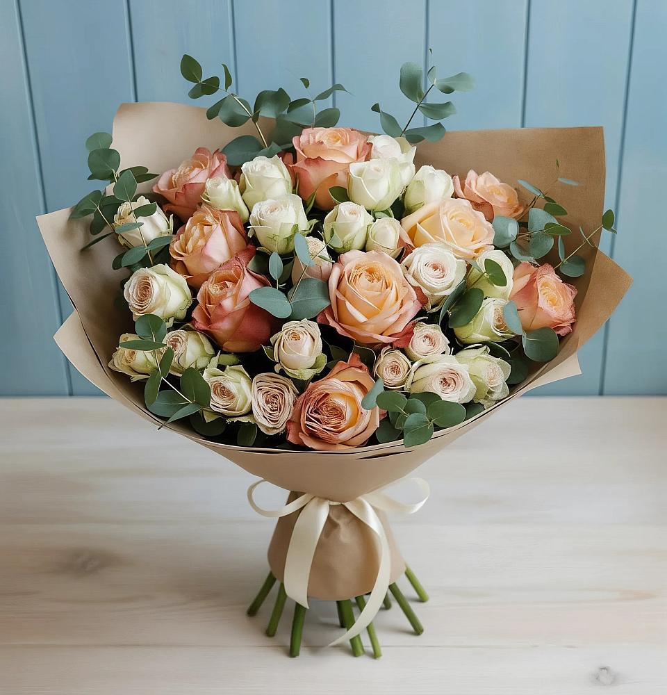 Букет цветов из: Альстромерии и Розы в Больших Салах