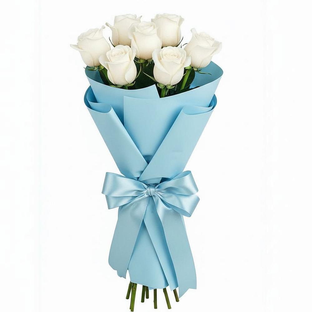 Букет 7 белых роз Проуд в Больших Салах
