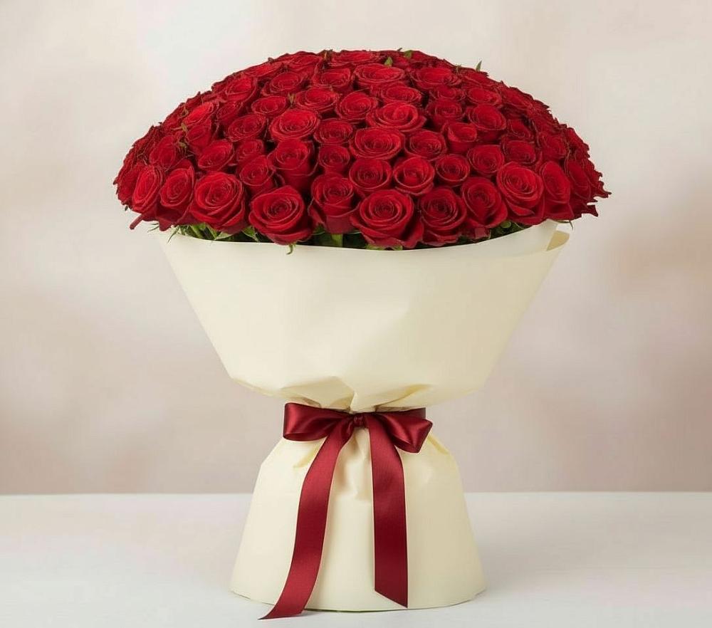 Букет 101 Красная роза Милано в Больших Салах