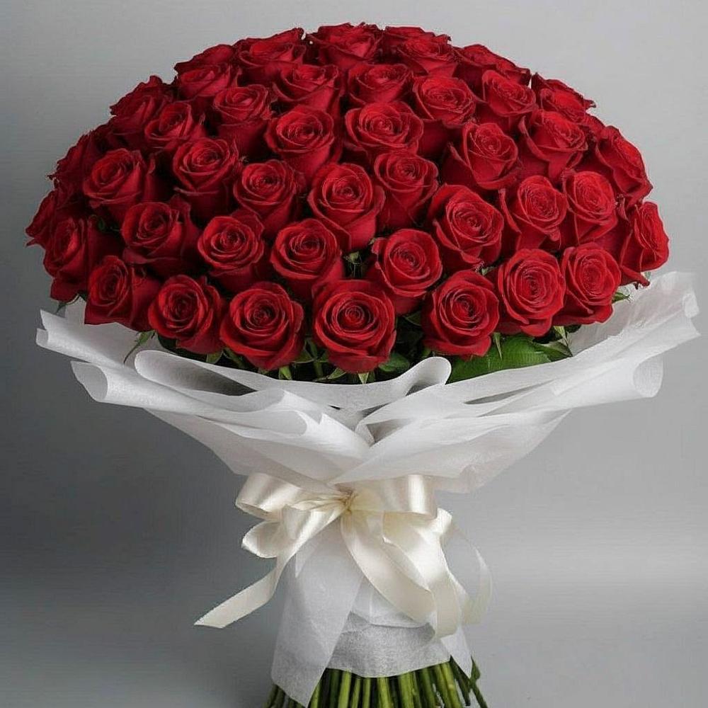 Букет 101 Красная роза Блэк Мэджик в Больших Салах