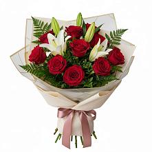 Букет цветов из:  Лилии и Розы в Больших Салах