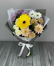 Букет цветов из:  Розы, Герберы и Хризантемы в Больших Салах