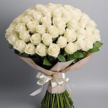 Букет 101 беля роза Белоснежка в Больших Салах