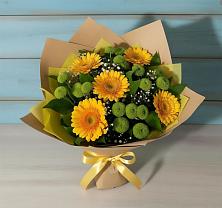 Букет цветов из:  Герберы и Хризантемы в Больших Салах