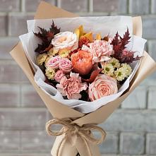 Букет цветов из:  Гвоздики, Хризантемы и Розы в Больших Салах