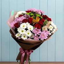 Букет цветов из:  Розы, Хризантемы и Альстромерии #REPLACE_PRED# Больших Салах