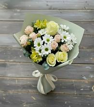 Букет цветов из:  Альстромерии, Розы и Хризантемы в Больших Салах