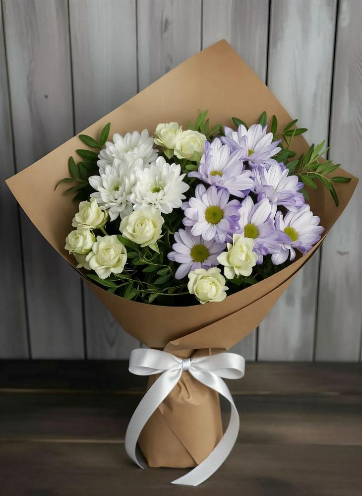 Букет цветов из: Хризантемы и Розы в Больших Салах
